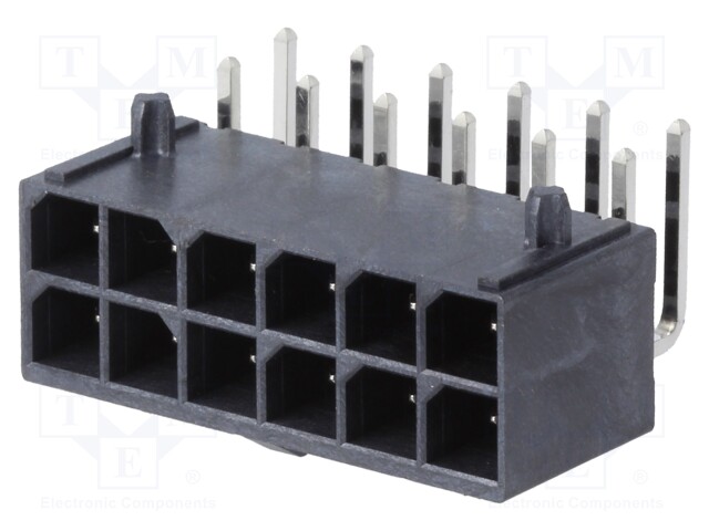 Socket; wire-board; male; Mega-Fit; 5.7mm; PIN: 12; Layout: 2x6; 23A