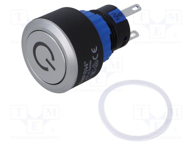 Switch: push-button; Pos: 2; SPDT; 0.5A/220VAC; 1A/24VDC; ON-ON