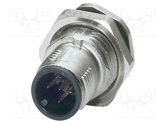 Connector: M12; socket; PIN: 5; male; 60V; straight; IP65; THT; A code