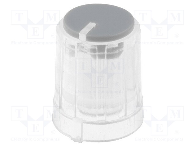 Knob; miniature,with pointer; plastic; Shaft d: 6mm; Ø13.3x16.5mm