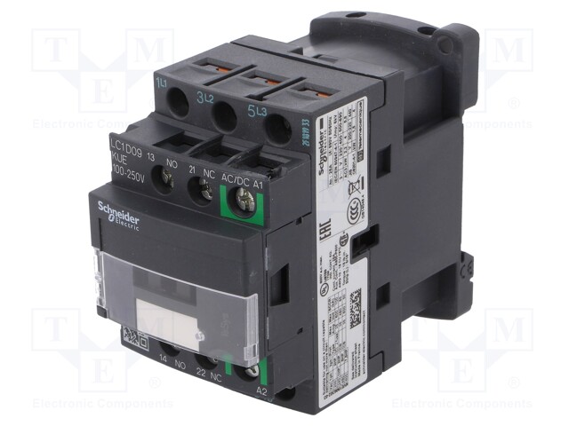Contactor: 3-pole; NO x3; Auxiliary contacts: NO + NC; 100÷250VAC