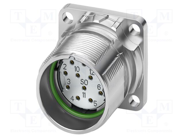 Connector: M23; socket; PIN: 12; soldering; straight; IP68; M23 PRO