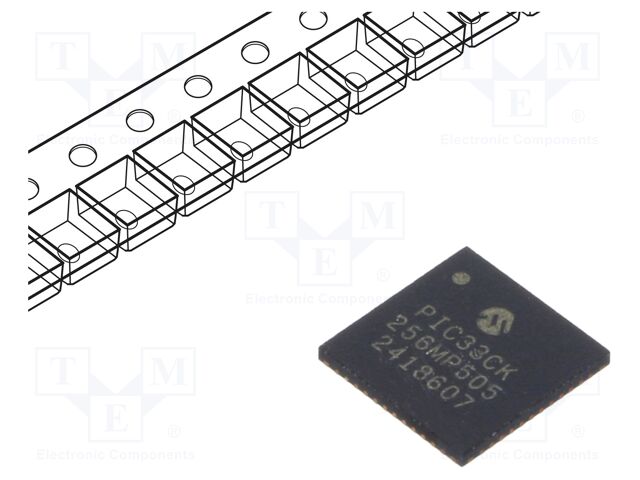 DsPIC microcontroller; SRAM: 24kB; Memory: 256kB; UQFN48; 3÷3.6VDC