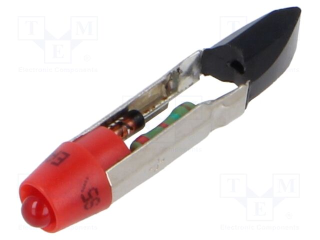 LED lamp; red; T5,5; 24VDC; 24VAC; No.of diodes: 1