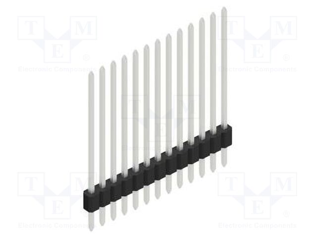 Connector: pin strips; pin header; male; PIN: 13; 1.27mm; THT; 1x13