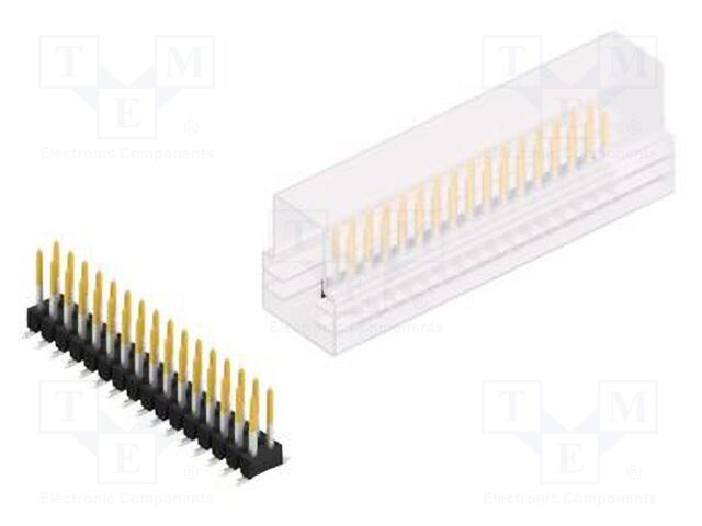Connector: pin strips; pin header; male; PIN: 32; 2.54mm; SMT; 2x16