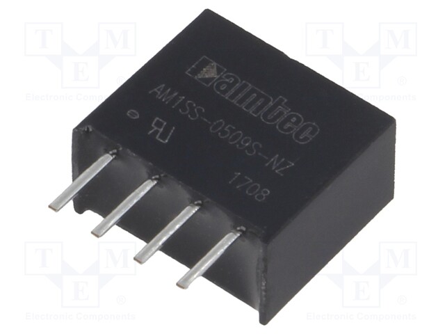Converter: DC/DC; 1W; Uin: 4.5÷5.5V; 9VDC; Iout: 111mA; SIP4; 1.2g