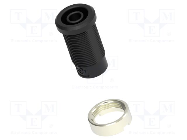 Connector: 4mm banana; socket; black; m3 hole; insulated