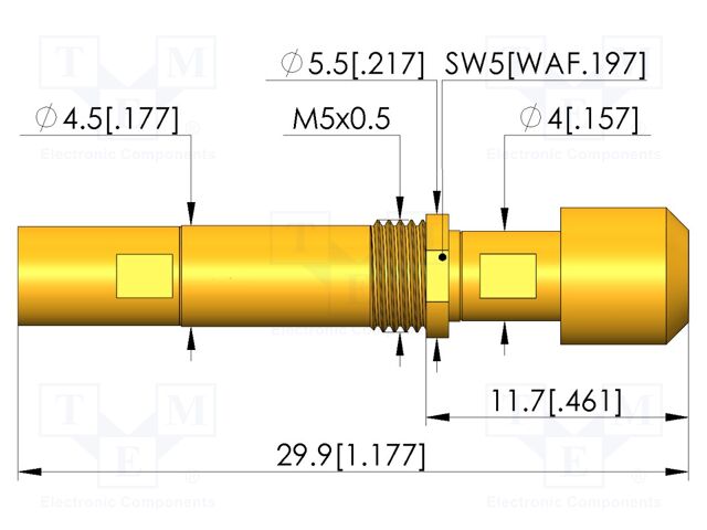 Test needle; screw-in