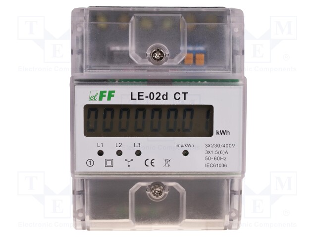 Electric energy meter; digital,mounting; for DIN rail mounting