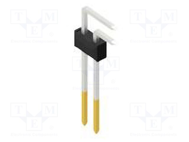 Connector: pin strips; pin header; male; PIN: 2; 2.54mm; THT; 2x1