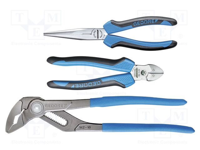 Kit: pliers; cutting,adjustable,half-rounded nose; 3pcs.
