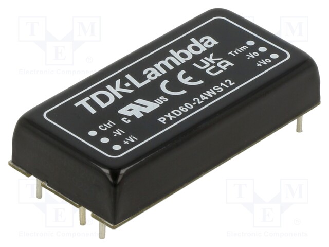 Converter: DC/DC; 60W; Uin: 9÷36V; Uout: 12VDC; Iout: 5A; 33g; THT