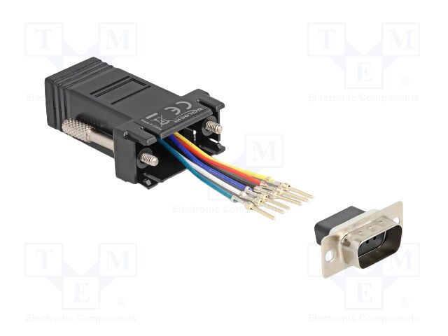 Adapter; D-Sub 9pin plug,RJ12 socket; black