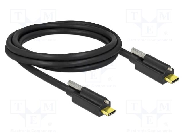 Cable; USB C plug,both sides; 2m; black; 24AWG,30AWG; 10Gbps