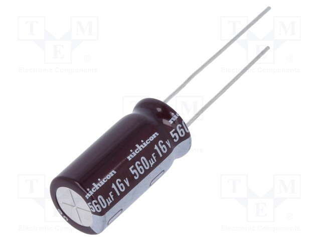 Capacitor: electrolytic; low impedance; THT; 560uF; 16VDC; ±20%