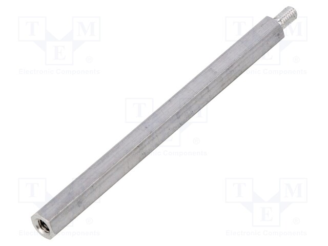 Screwed spacer sleeve; Int.thread: M4; 85mm; Ext.thread: M4