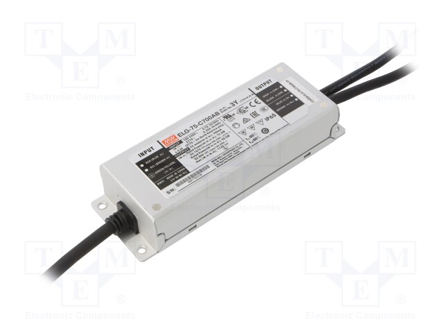 Power supply: switched-mode; LED; 74.9W; 53÷107VDC; 350÷700mA