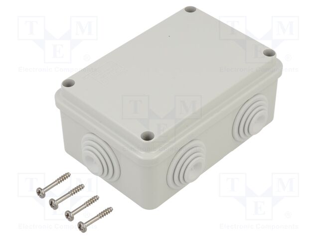 Enclosure: junction box; X: 100.5mm; Y: 129mm; Z: 58mm; wall mount
