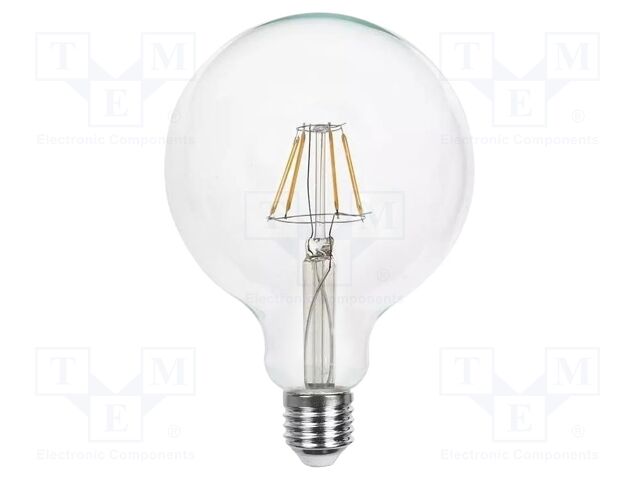 LED lamp; white warm; E27; 220÷240VAC; 600lm; P: 6W; 300°; 3000K