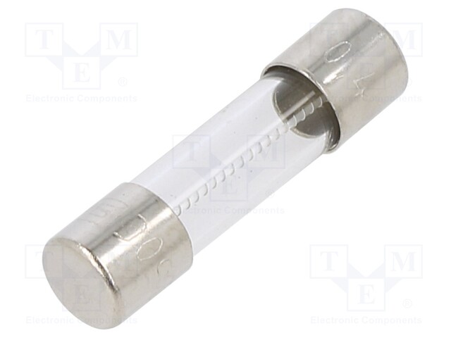 Fuse: fuse; medium time-lag; 400mA; 250VAC; cylindrical,glass