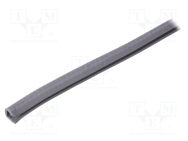 Hole and edge shield; PVC; L: 100m; silver; H: 9.5mm; W: 6.5mm