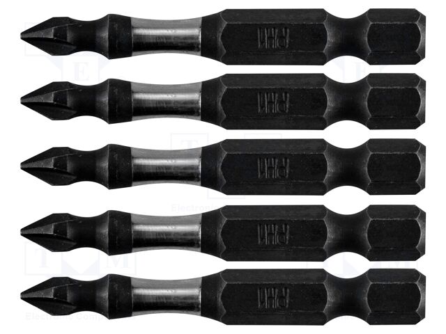 Screwdriver bit; Phillips; Kind: impact; Overall len: 50mm; 5pcs.