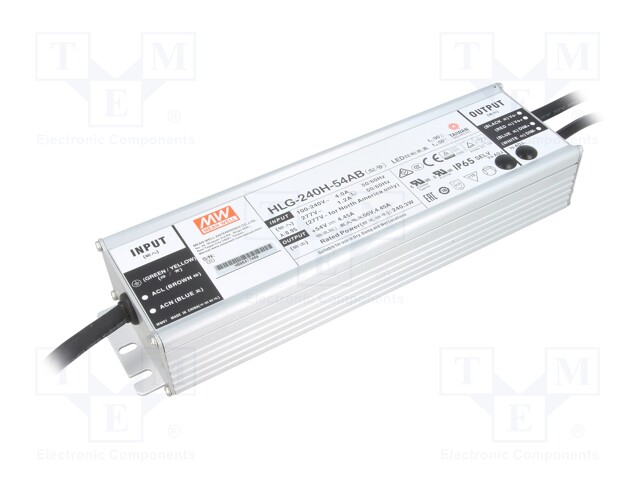 Power supply: switched-mode; LED; 240.3W; 54VDC; 50÷57VDC; IP65