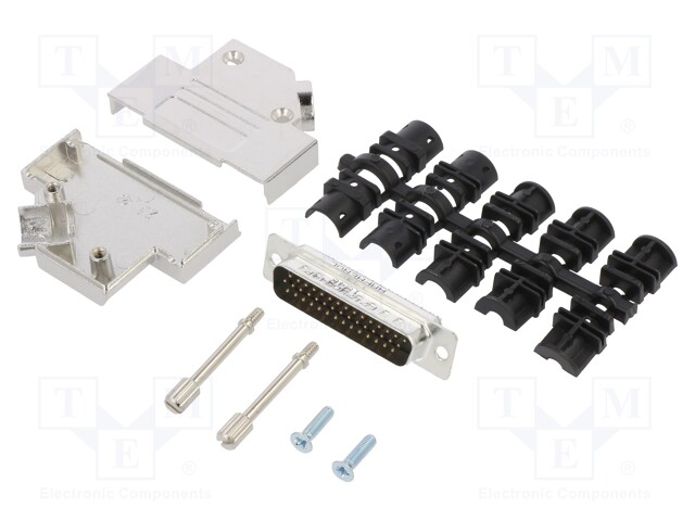 D-Sub HD; PIN: 44; male; shielded; angled 45°; soldering; for cable