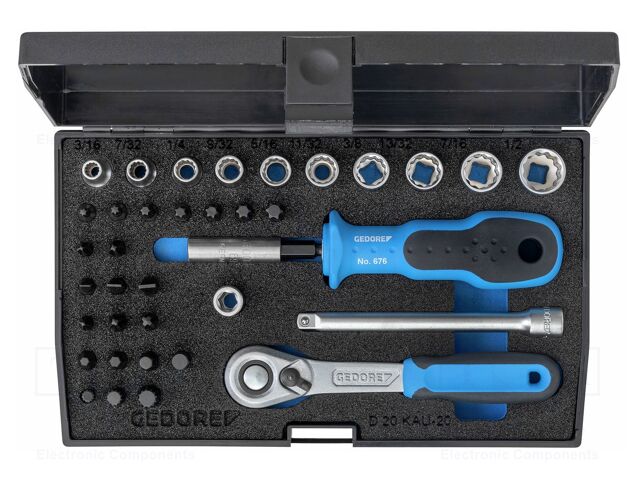Wrench-set; 12-angles,rattle,socket spanner; 1/4"; 37pcs.