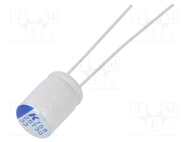 Polymer Aluminium Electrolytic Capacitor, 33 µF, 25 V, Radial Leaded, A758 Series, 0.04 ohm
