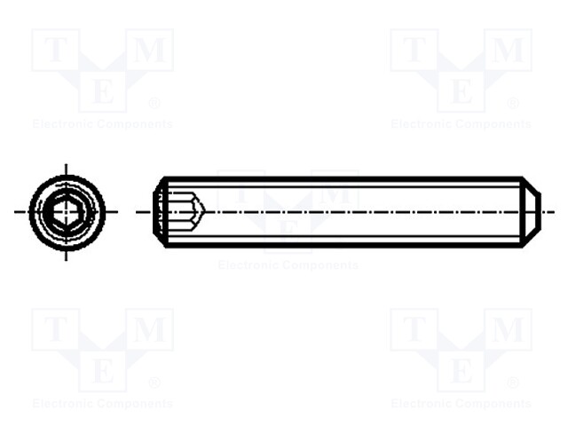 Screw; M6x22; DIN: 913; Head: without head; imbus; steel; HEX 3mm