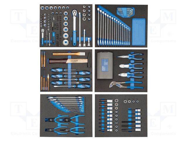 Kit: general purpose; tool trolley; 190pcs.