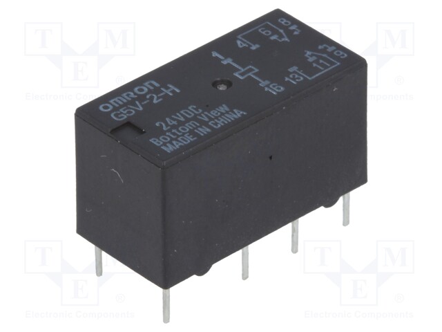 Relay: electromagnetic; DPDT; Ucoil: 24VDC; 0.5A/125VAC; 2A/30VDC