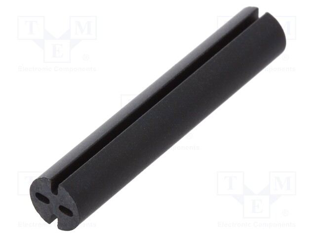 Spacer sleeve; LED; Øout: 5.1mm; ØLED: 5mm; L: 28mm; black; UL94V-0
