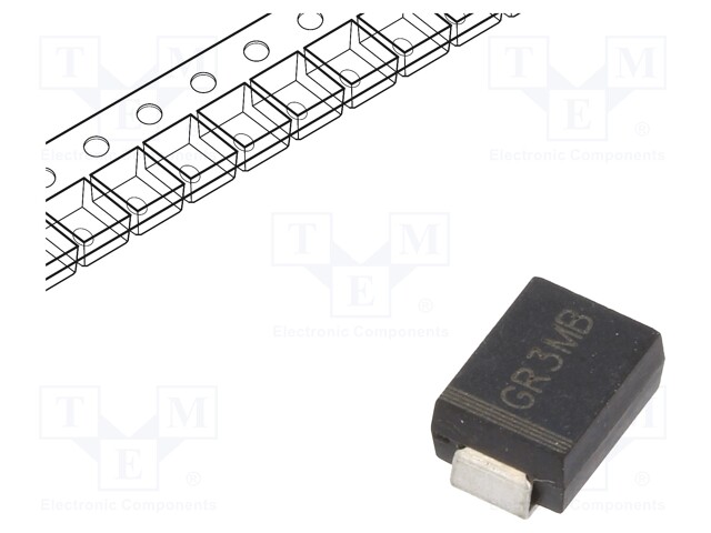 Diode: rectifying; SMD; 1000V; 3A; 500ns; Package: reel,tape; SMB