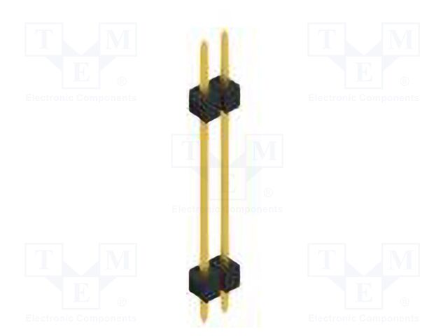 Connector: pin strips; pin header; male; PIN: 2; 2.54mm; THT; 1x2