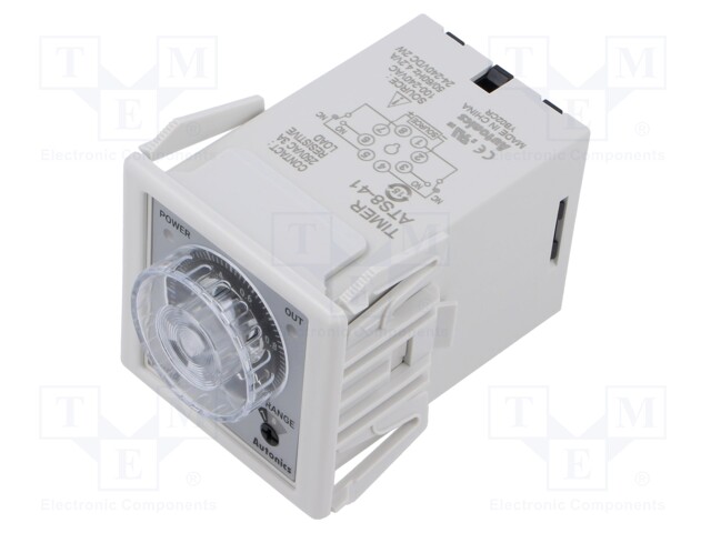 Timer; Electr.connect: socket; 8pin socket; PIN: 8; Cutout: 45x45mm
