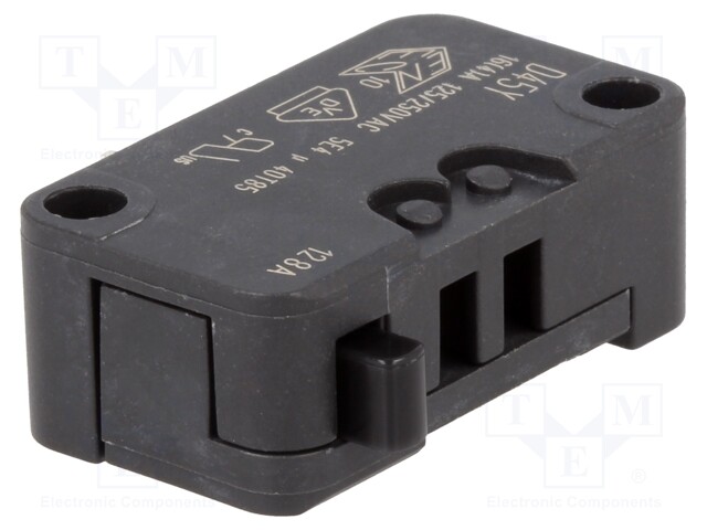 Microswitch SNAP ACTION; SPDT; 16A/250VAC; 4A/250VDC; ON-(ON)