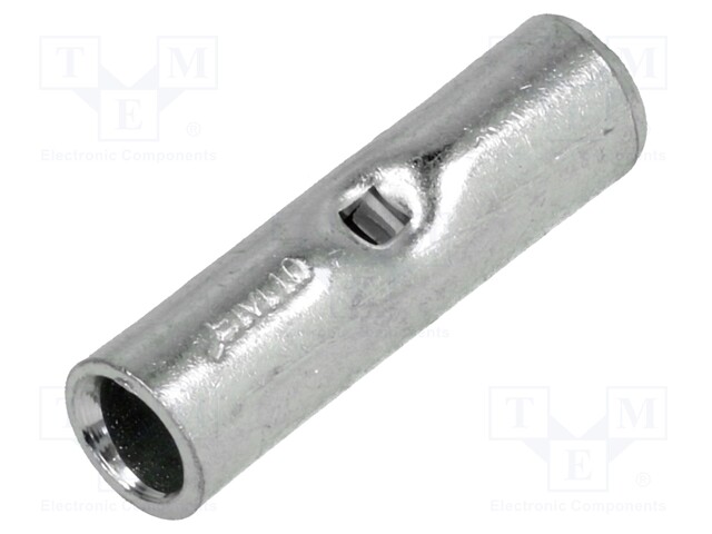 Butt splice; non-insulated; copper; 10mm2; tinned; crimped