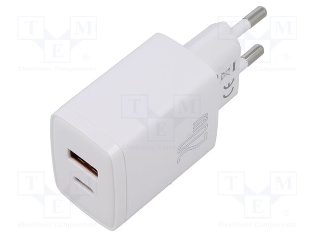 Power supply: switching; mains,plug-in; 5÷12VDC; 20W; white; 3A