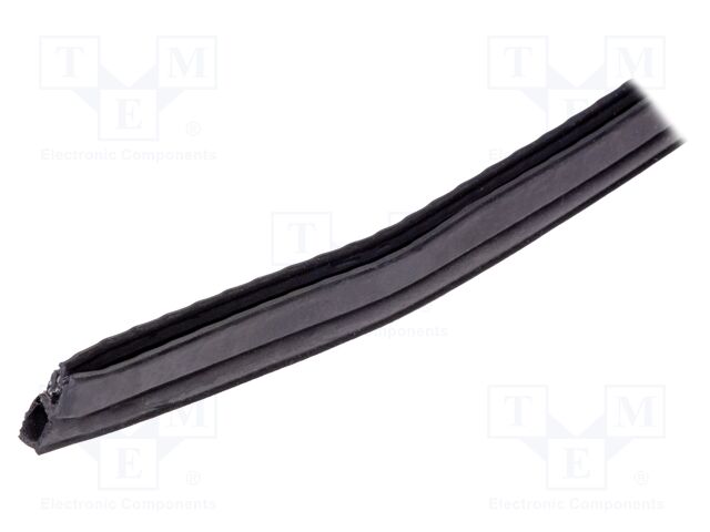 Gasket; EPDM; black; L: 10m; W: 11mm; H: 21.5mm; Panel thick: 1÷3mm