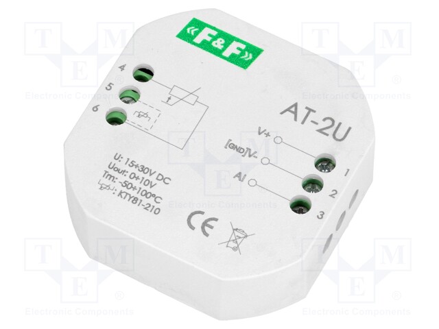 Converter: temperature; 9÷30VDC; OUT 1: 0÷10V; IN 1: KTY81-210