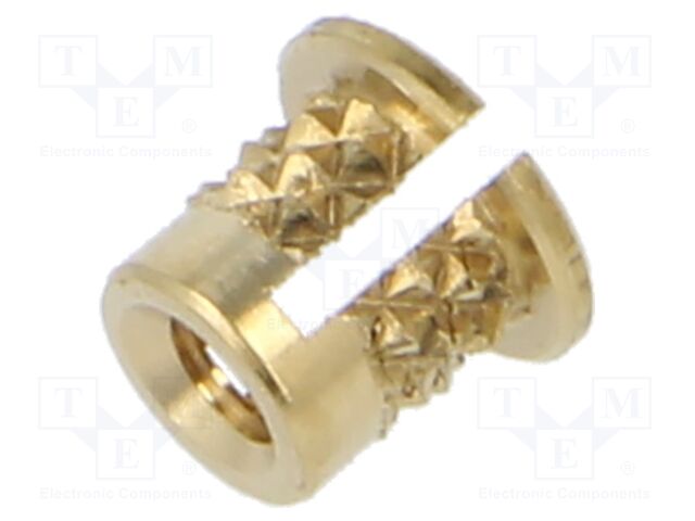 Threaded insert; brass; M2,5; L: 4.8mm