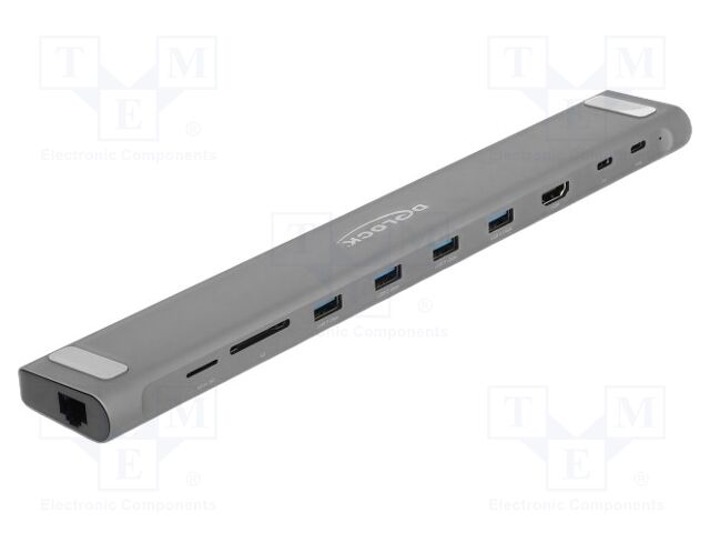 Hub USB; microSD,microSDHC,microSDXC,MMC,SD,SDHC,SDXC; grey