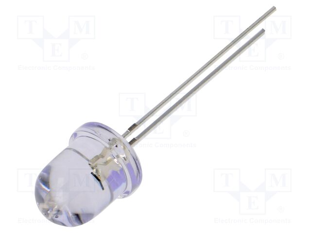 LED; green; 8mm; 10000mcd; 30°; Front: convex; 12VDC; No.of term: 2