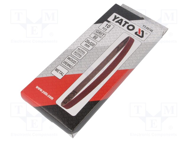 Endless sanding belt; L: 520mm; W: 20mm; Granularity: 80; 10pcs.