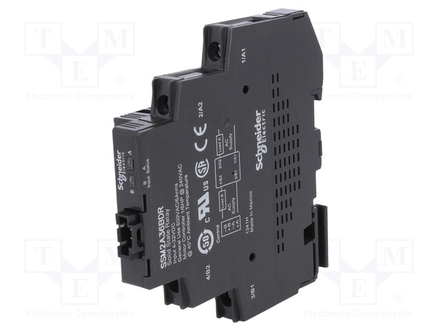 Relay: solid state; Ucntrl: 4÷32VDC; 6A; 48÷600VAC; 1-phase,double