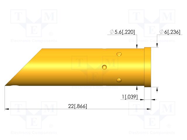 Test probe socket; gold-plated; Flange height: 1mm
