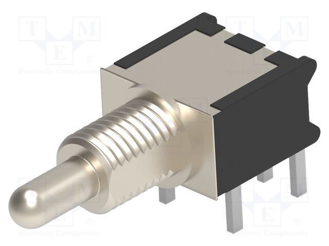 Switch: toggle; Pos: 2; SPDT; ON-ON; Leads: for PCB,angled; -30÷85°C